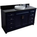 Bellaterra Home Terni 61" 2-Door 6-Drawer Blue Freestanding Vanity Set With Ceramic Vessel Sink And Black Galaxy Granite Top - Luxe Vanity & Tub