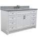 Bellaterra Home Terni 61" 2-Door 6-Drawer White Freestanding Vanity Set With Ceramic Undermount Rectangular Sink And Gray Granite Top - Luxe Vanity & Tub