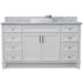 Bellaterra Home Terni 61" 2-Door 6-Drawer White Freestanding Vanity Set With Ceramic Vessel Sink And White Carrara Marble Top - Luxe Vanity & Tub