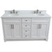 Bellaterra Home Terni 61" 4-Door 3-Drawer White Freestanding Vanity Set With Ceramic Double Undermount Oval Sink And White Quartz Top - Luxe Vanity & Tub