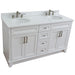 Bellaterra Home Terni 61" 4-Door 3-Drawer White Freestanding Vanity Set With Ceramic Double Undermount Oval Sink And White Quartz Top - Luxe Vanity & Tub