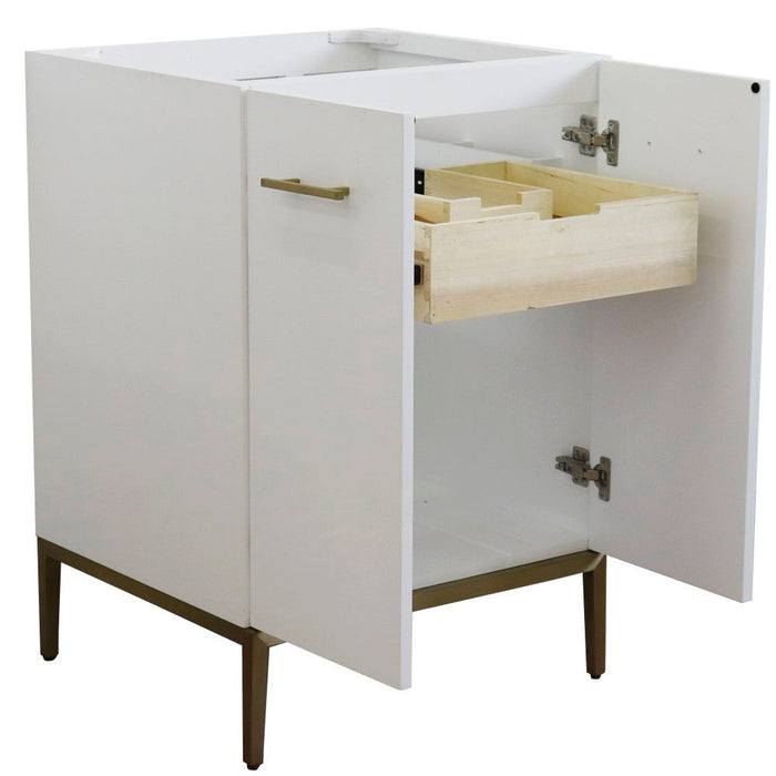 Bellaterra Home Tivoli 24" 2-Door 1-Drawer White Freestanding Vanity Base - Luxe Vanity & Tub