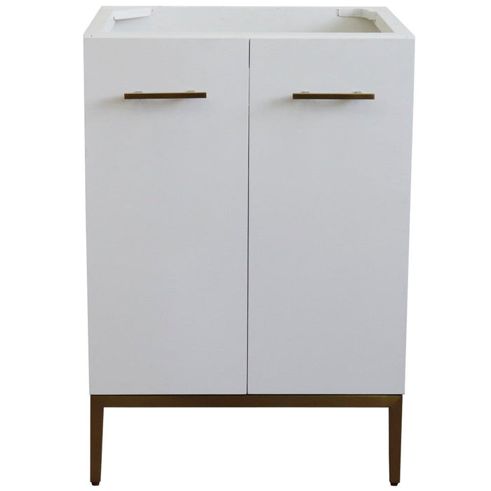 Bellaterra Home Tivoli 24" 2-Door 1-Drawer White Freestanding Vanity Base