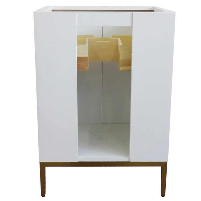 Bellaterra Home Tivoli 24" 2-Door 1-Drawer White Freestanding Vanity Base - Luxe Vanity & Tub