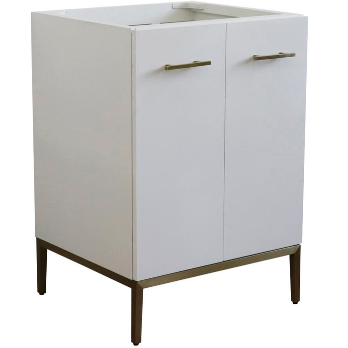 Bellaterra Home Tivoli 24" 2-Door 1-Drawer White Freestanding Vanity Base - Luxe Vanity & Tub