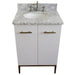 Bellaterra Home Tivoli 25" 2-Door 1-Drawer White Freestanding Vanity Set With Ceramic Undermount Oval Sink and White Carrara Marble Top - Luxe Vanity & Tub