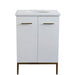 Bellaterra Home Tivoli 25" 2-Door 1-Drawer White Freestanding Vanity Set With Ceramic Undermount Oval Sink and White Quartz Top - Luxe Vanity & Tub