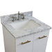 Bellaterra Home Tivoli 25" 2-Door 1-Drawer White Freestanding Vanity Set With Ceramic Undermount Rectangular Sink and White Carrara Marble Top - Luxe Vanity & Tub