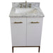 Bellaterra Home Tivoli 25" 2-Door 1-Drawer White Freestanding Vanity Set With Ceramic Undermount Rectangular Sink and White Carrara Marble Top - Luxe Vanity & Tub