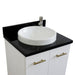 Bellaterra Home Tivoli 25" 2-Door 1-Drawer White Freestanding Vanity Set With Ceramic Vessel Sink and Black Galaxy Granite Top - Luxe Vanity & Tub