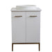 Bellaterra Home Tivoli 25" 2-Door 1-Drawer White Freestanding Vanity Set With Ceramic Vessel Sink and White Quartz Top - Luxe Vanity & Tub