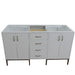 Bellaterra Home Tivoli 60" 4-Door 3-Drawer White Freestanding Double Vanity Base - Luxe Vanity & Tub