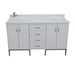 Bellaterra Home Tivoli 61" 4-Door 3-Drawer White Freestanding Double Vanity Set With Ceramic Double Vessel Sink and White Quartz Top - Luxe Vanity & Tub