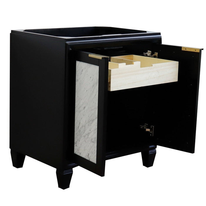 Bellaterra Home Trento 30" 2-Door 1-Drawer Black Freestanding Vanity Base - Luxe Vanity & Tub