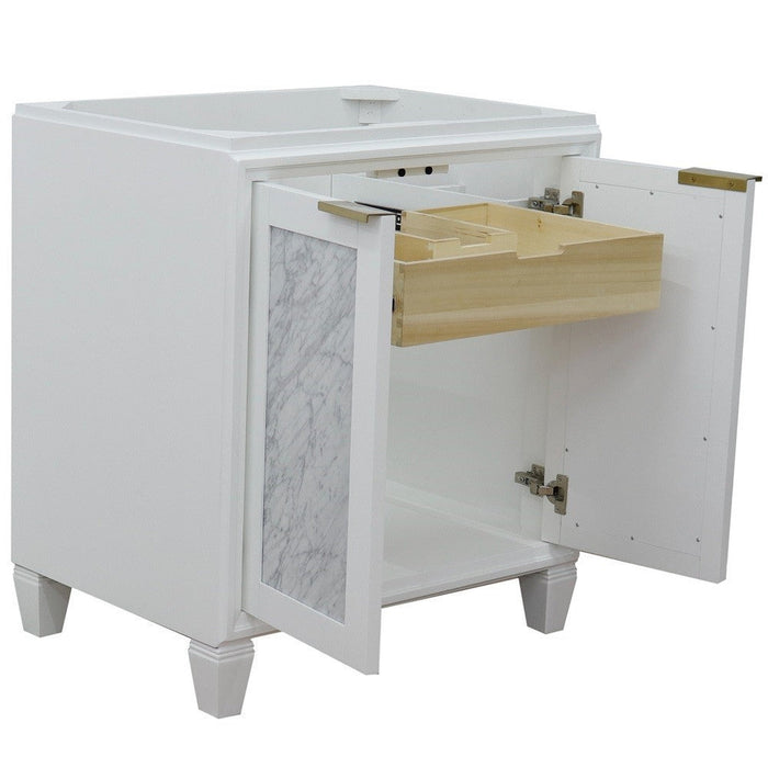 Bellaterra Home Trento 30" 2-Door 1-Drawer White Freestanding Vanity Base - Luxe Vanity & Tub