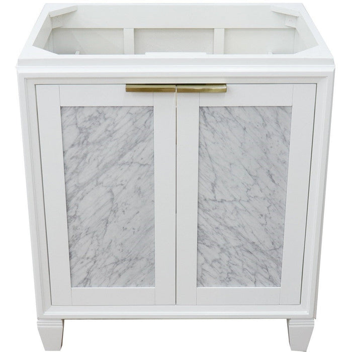 Bellaterra Home Trento 30" 2-Door 1-Drawer White Freestanding Vanity Base - Luxe Vanity & Tub