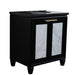 Bellaterra Home Trento 31" 2-Door 1-Drawer Black Freestanding Vanity Set - Luxe Vanity & Tub