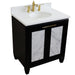 Bellaterra Home Trento 31" 2-Door 1-Drawer Black Freestanding Vanity Set - Luxe Vanity & Tub