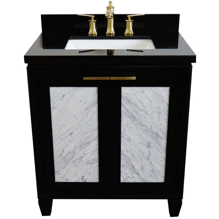 Bellaterra Home Trento 31" 2-Door 1-Drawer Black Freestanding Vanity Set - Luxe Vanity & Tub