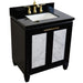 Bellaterra Home Trento 31" 2-Door 1-Drawer Black Freestanding Vanity Set - Luxe Vanity & Tub