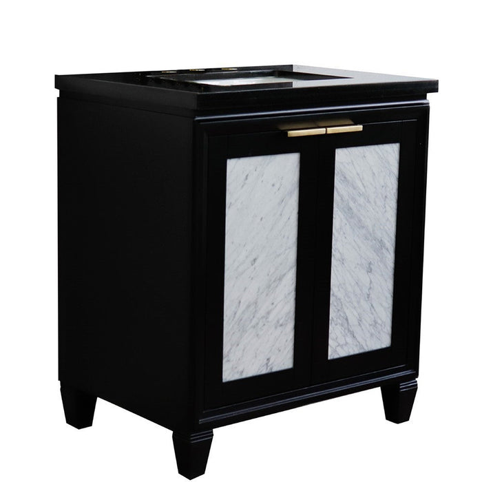 Bellaterra Home Trento 31" 2-Door 1-Drawer Black Freestanding Vanity Set - Luxe Vanity & Tub