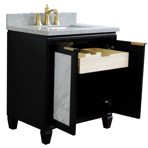 Bellaterra Home Trento 31" 2-Door 1-Drawer Black Freestanding Vanity Set - Luxe Vanity & Tub