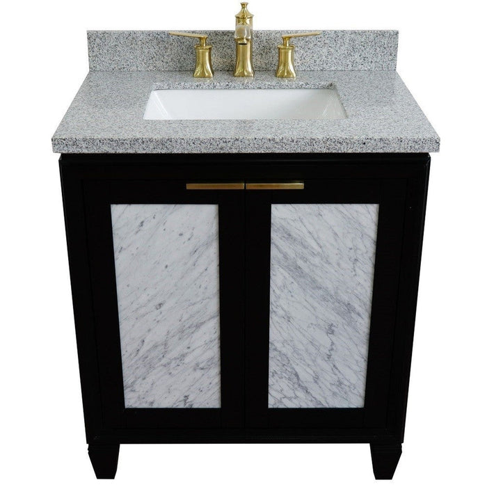 Bellaterra Home Trento 31" 2-Door 1-Drawer Black Freestanding Vanity Set - Luxe Vanity & Tub