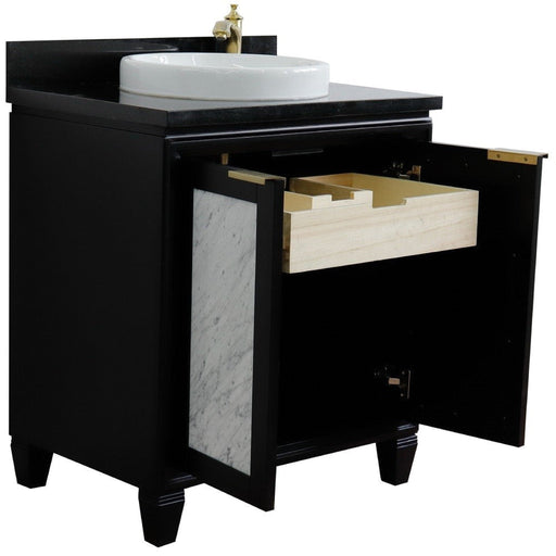 Bellaterra Home Trento 31" 2-Door 1-Drawer Black Freestanding Vanity Set - Luxe Vanity & Tub