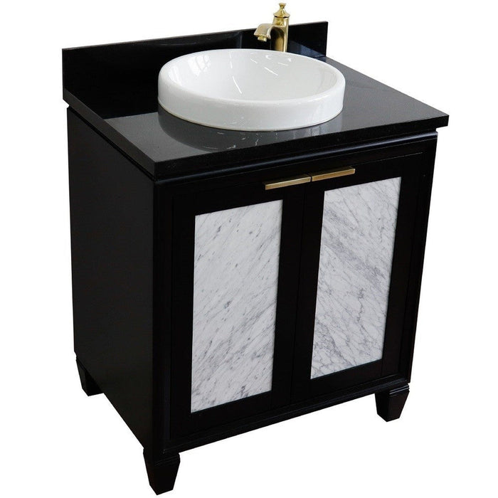 Bellaterra Home Trento 31" 2-Door 1-Drawer Black Freestanding Vanity Set - Luxe Vanity & Tub