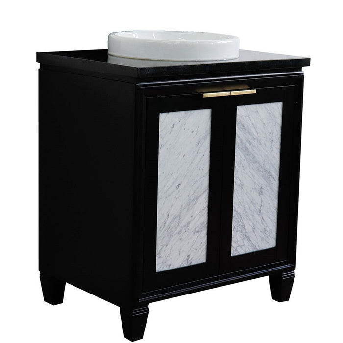 Bellaterra Home Trento 31" 2-Door 1-Drawer Black Freestanding Vanity Set - Luxe Vanity & Tub