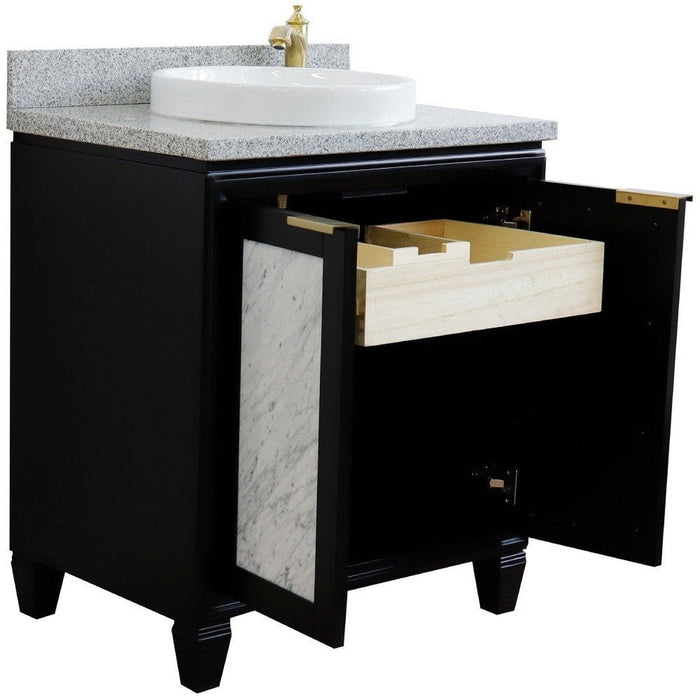 Bellaterra Home Trento 31" 2-Door 1-Drawer Black Freestanding Vanity Set - Luxe Vanity & Tub