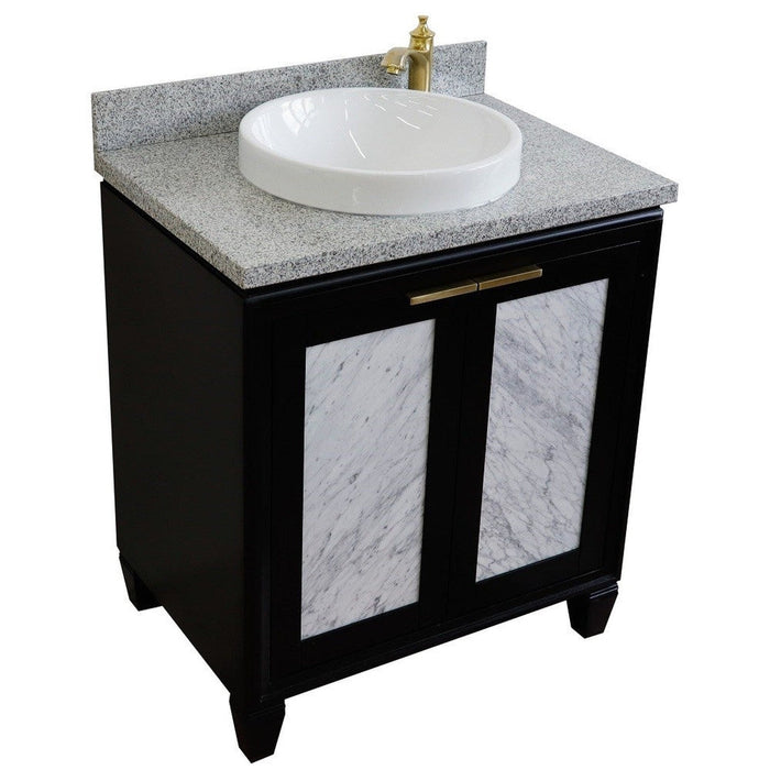 Bellaterra Home Trento 31" 2-Door 1-Drawer Black Freestanding Vanity Set - Luxe Vanity & Tub