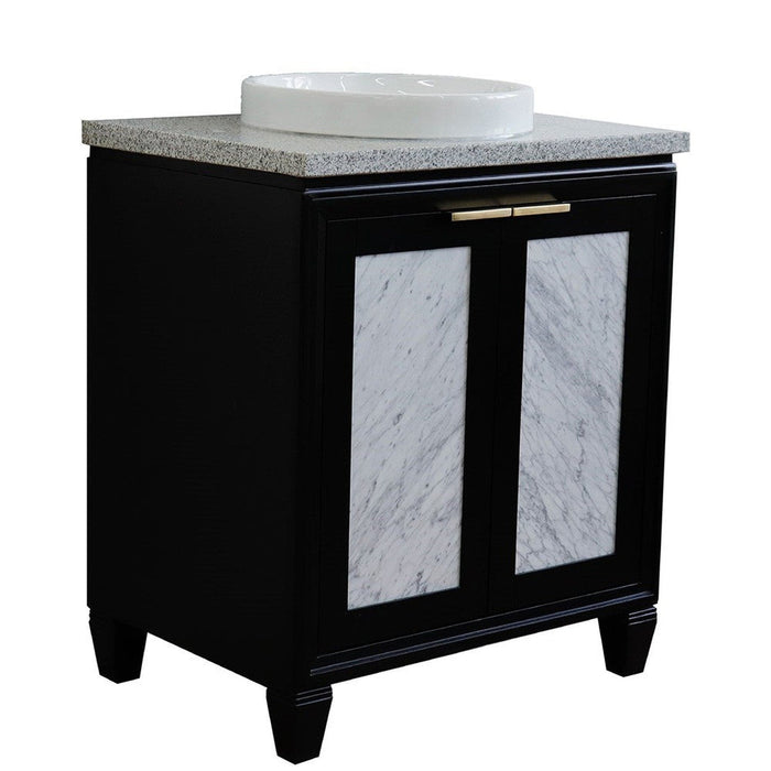 Bellaterra Home Trento 31" 2-Door 1-Drawer Black Freestanding Vanity Set - Luxe Vanity & Tub