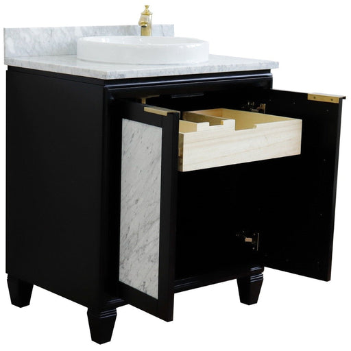 Bellaterra Home Trento 31" 2-Door 1-Drawer Black Freestanding Vanity Set - Luxe Vanity & Tub