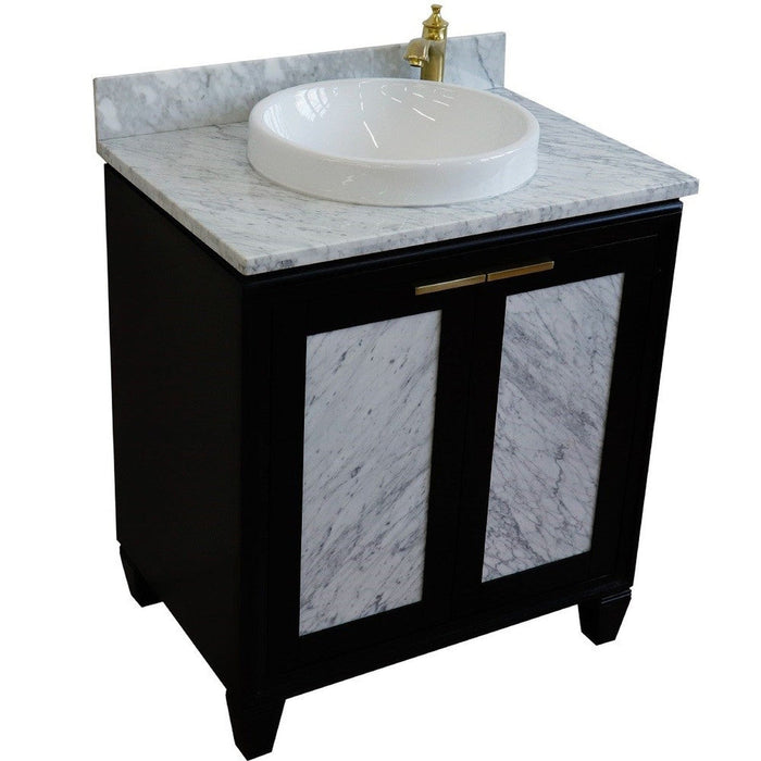 Bellaterra Home Trento 31" 2-Door 1-Drawer Black Freestanding Vanity Set - Luxe Vanity & Tub