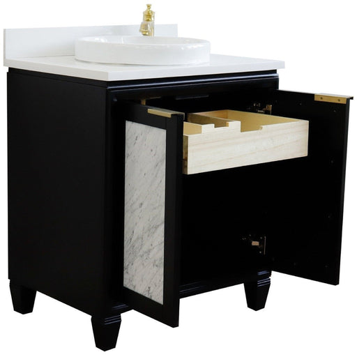 Bellaterra Home Trento 31" 2-Door 1-Drawer Black Freestanding Vanity Set - Luxe Vanity & Tub