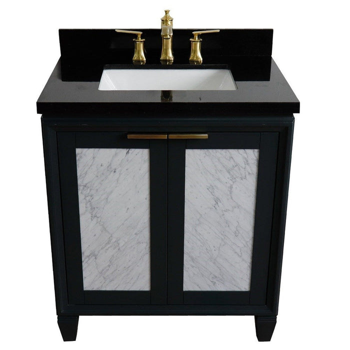 Bellaterra Home Trento 31" 2-Door 1-Drawer Dark Gray Freestanding Vanity Set - Luxe Vanity & Tub