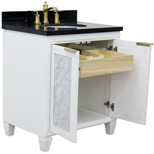 Bellaterra Home Trento 31" 2-Door 1-Drawer White Freestanding Vanity Set - Luxe Vanity & Tub