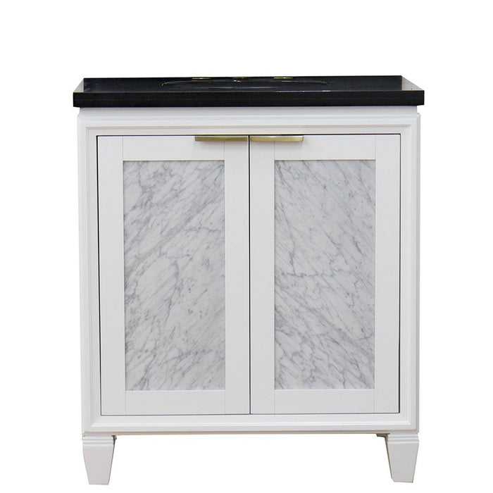 Bellaterra Home Trento 31" 2-Door 1-Drawer White Freestanding Vanity Set - Luxe Vanity & Tub