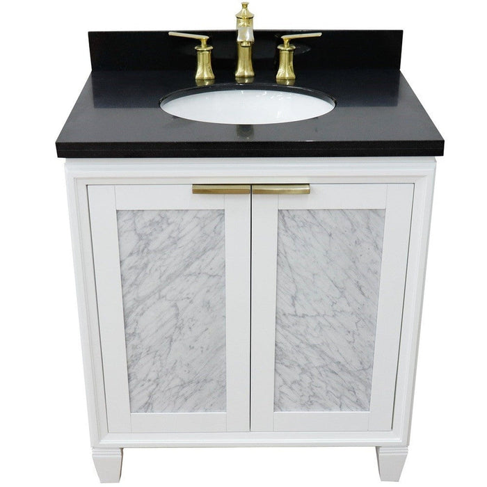 Bellaterra Home Trento 31" 2-Door 1-Drawer White Freestanding Vanity Set - Luxe Vanity & Tub