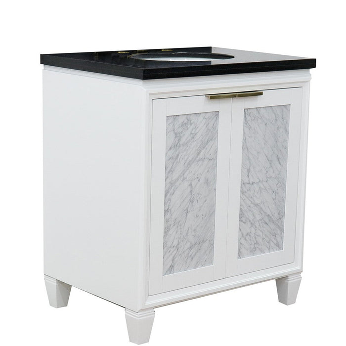 Bellaterra Home Trento 31" 2-Door 1-Drawer White Freestanding Vanity Set - Luxe Vanity & Tub