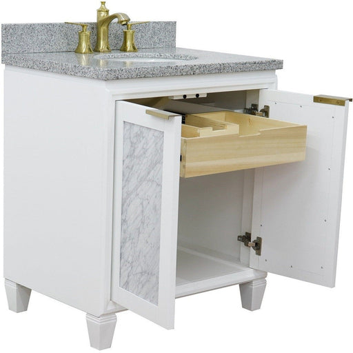 Bellaterra Home Trento 31" 2-Door 1-Drawer White Freestanding Vanity Set - Luxe Vanity & Tub