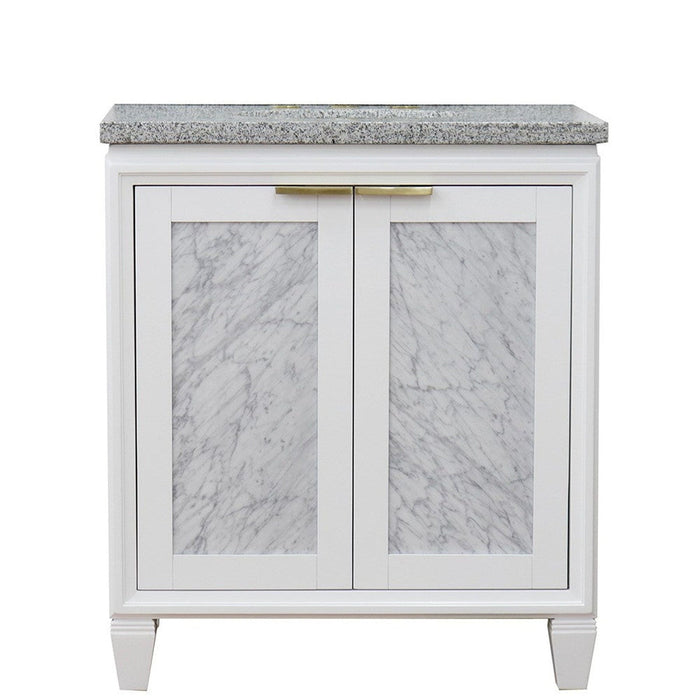 Bellaterra Home Trento 31" 2-Door 1-Drawer White Freestanding Vanity Set - Luxe Vanity & Tub