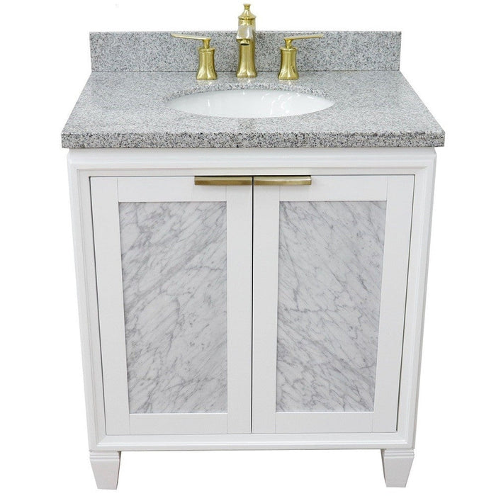 Bellaterra Home Trento 31" 2-Door 1-Drawer White Freestanding Vanity Set - Luxe Vanity & Tub