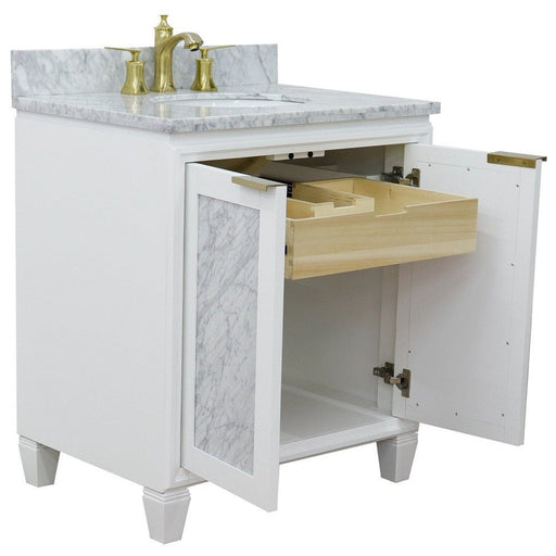 Bellaterra Home Trento 31" 2-Door 1-Drawer White Freestanding Vanity Set - Luxe Vanity & Tub