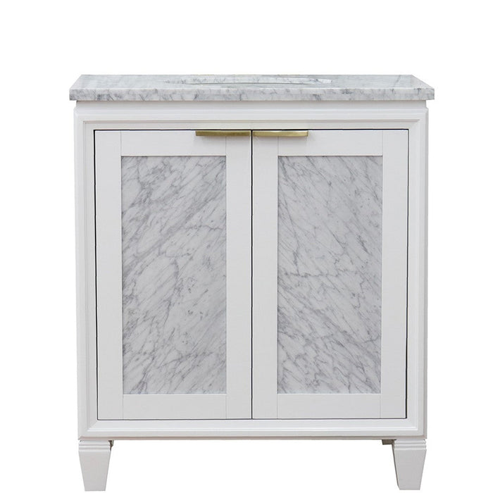 Bellaterra Home Trento 31" 2-Door 1-Drawer White Freestanding Vanity Set - Luxe Vanity & Tub