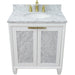 Bellaterra Home Trento 31" 2-Door 1-Drawer White Freestanding Vanity Set - Luxe Vanity & Tub