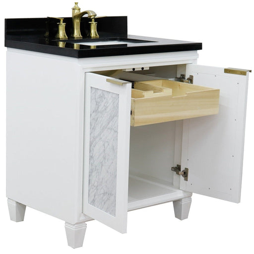 Bellaterra Home Trento 31" 2-Door 1-Drawer White Freestanding Vanity Set - Luxe Vanity & Tub