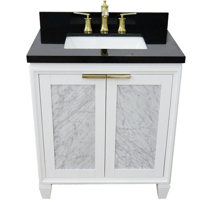 Bellaterra Home Trento 31" 2-Door 1-Drawer White Freestanding Vanity Set - Luxe Vanity & Tub