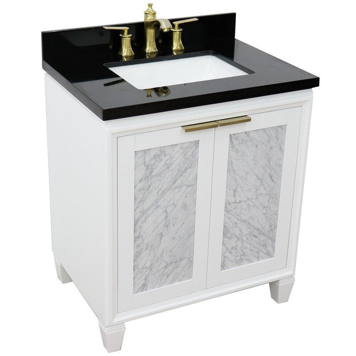 Bellaterra Home Trento 31" 2-Door 1-Drawer White Freestanding Vanity Set - Luxe Vanity & Tub